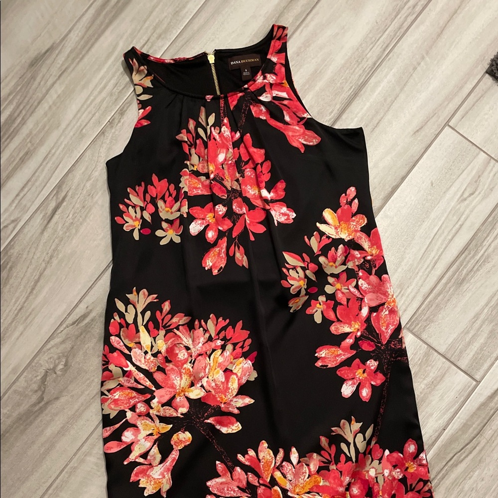 Dana Buchman Floral Sleeveless Dress Size Small
